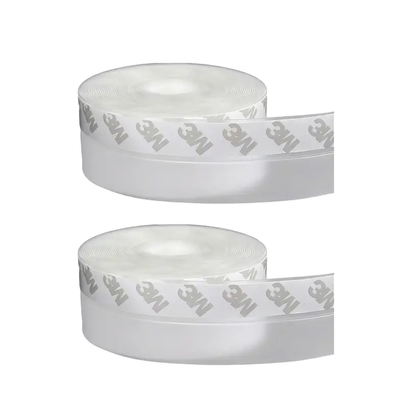 2 Pack Transparent Silicone Door Weather Stripping, Self Adhesive Seal Strip for Door Window Shower Glass, Draft Stopper Insulation Tape, Waterproof Soundproof Dustproof Gap Sealing Tape,  16.4FT (5M) x 1.38in (35MM)