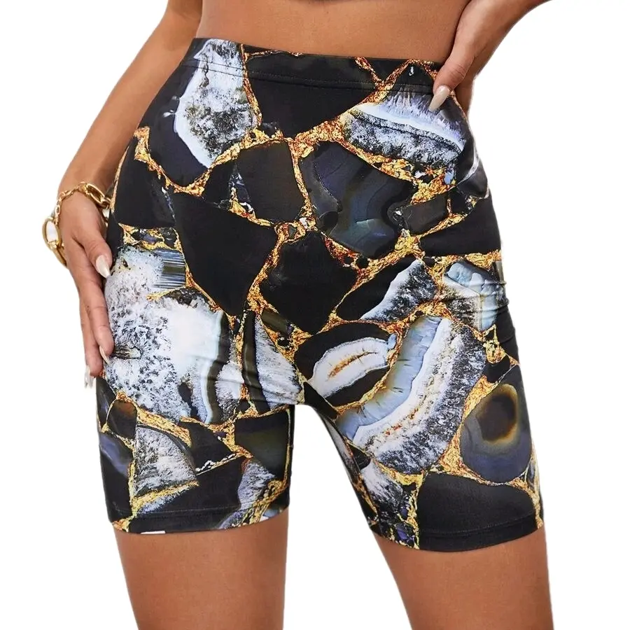 #VillaRowe: KIERRA Marble Printed Biker Shorts