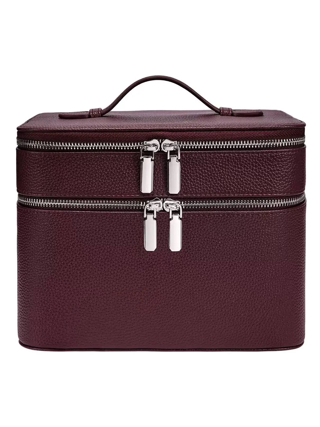 PU Leather Travel Makeup Bag, Large Capacity Dual Layer Cosmetic Organizer, Detachable Dividers, Ideal for Cosmetics and Travel, Travel Cosmetic Bags