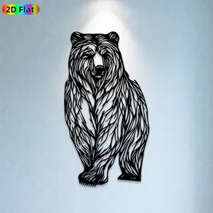 1pc Bear Metal Wall Art,Bold Bear Statue Mural, Ideal Gift for New Year, Easter, Bear Decor Enthusiasts, Weather-Resistant Metal Wall Decor Wall Sculptures, Perfect for Patio Wall & Garden Fence Wall, Stunning Outdoor Decor