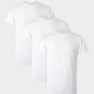 Men’s White Crew Neck T-Shirt 3-Pack – Comfort Fit Cotton Undershirt – Short Sleeve Basic Tee for Everyday Wear