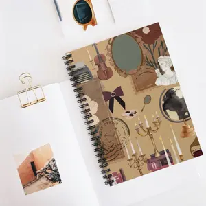 Dark academia spiral notebook