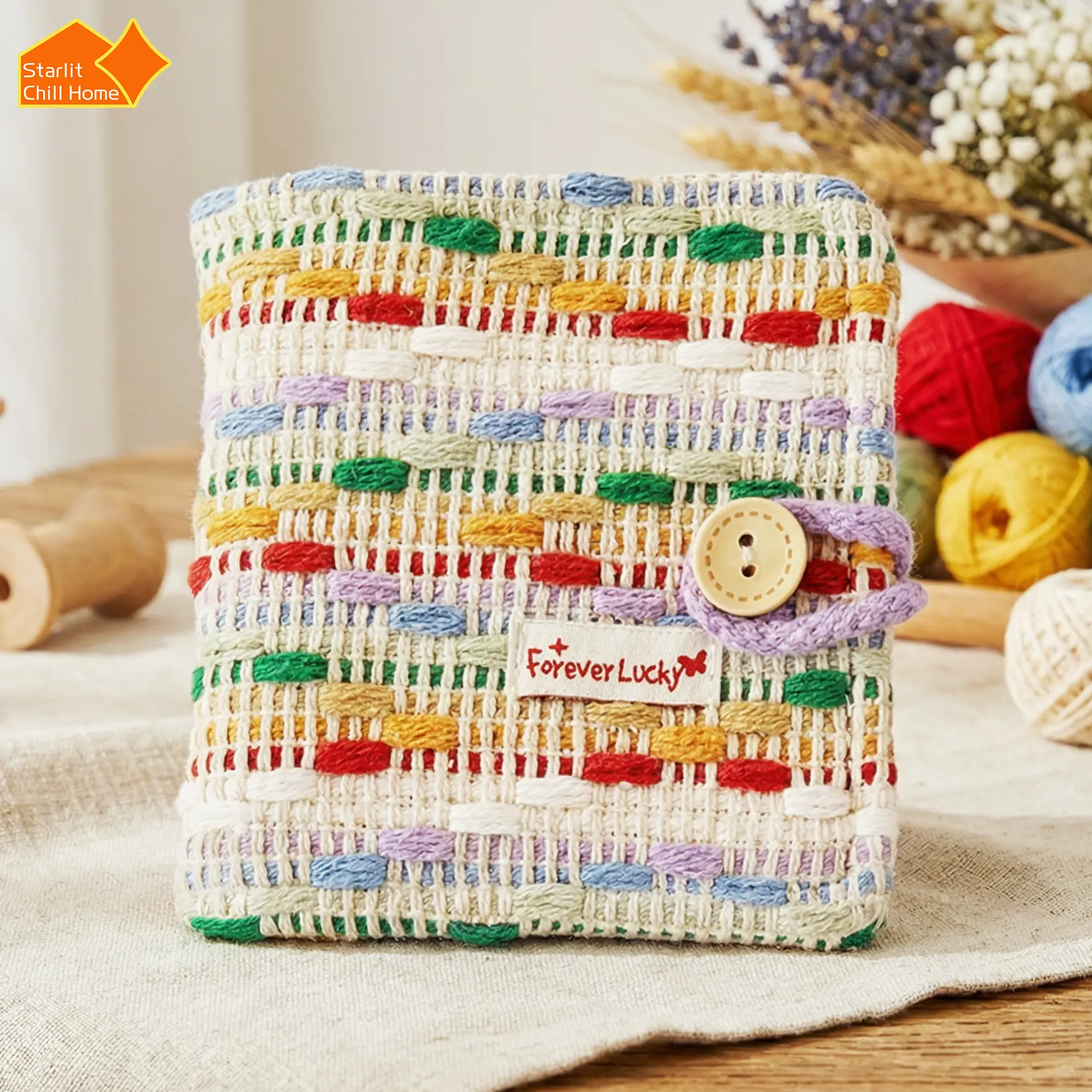 3-Inch Cotton Plaid Modern Mini Scrapbook Photo Album & Photocard Box - Lock-Free Portable Storage, Easy to Carry & View, Winter Warm Home Decor Gift for Family