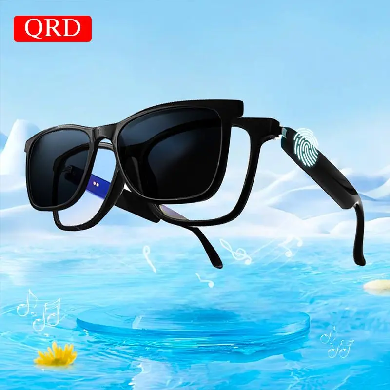 Magnetic Touch Bluetooth-compatible Smart Glasses, 1 Count Stereo Sound Smart Sunglasses, Cycling Fishing Travel Office Driving Sunglasses