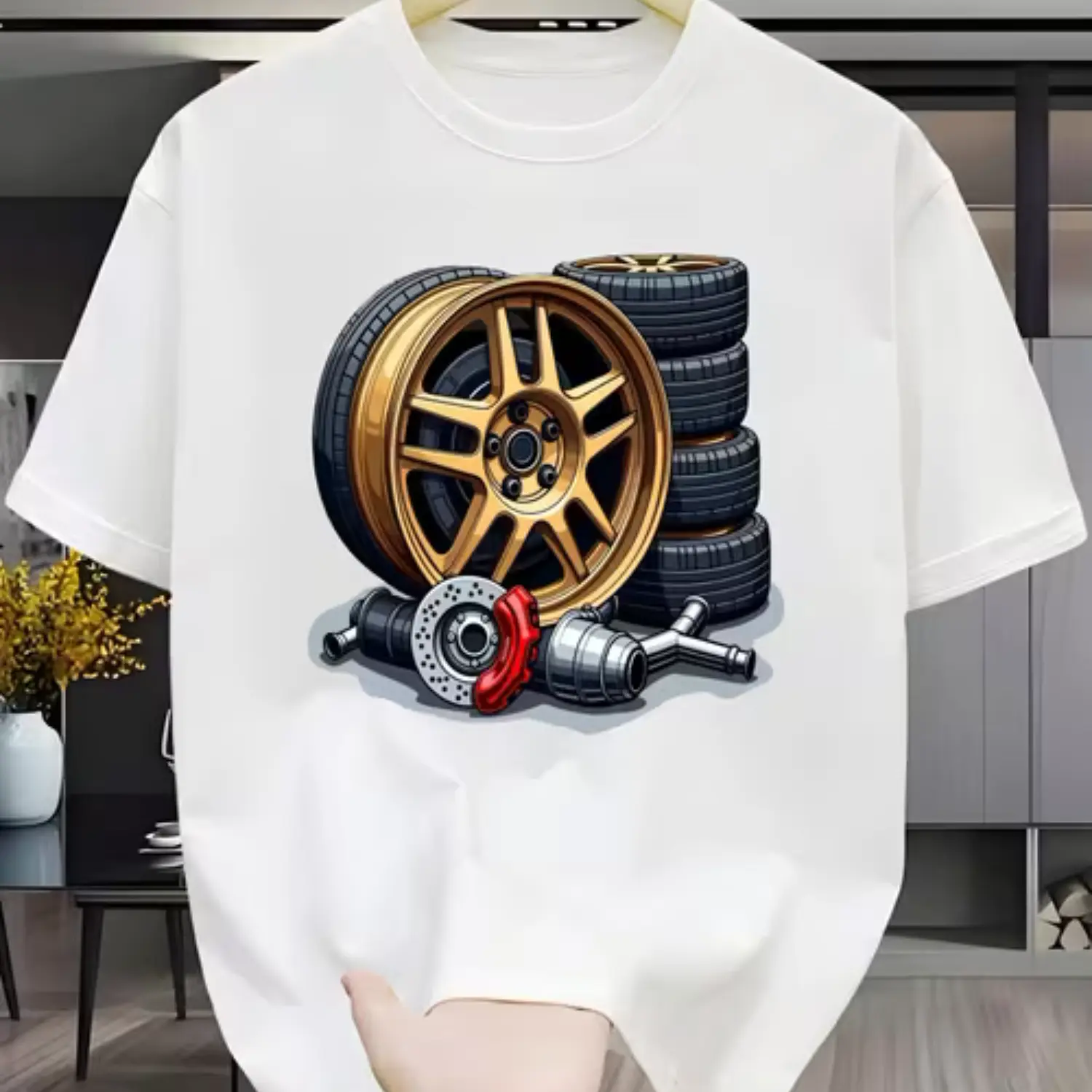 Men's Casual Short Sleeve Crewneck T-Shirt - Outdoor Breathable Print Tee - Comfortable & Versatile Everyday Wear