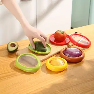 Avocado Saver and Tomato Holder, Set of 4 Reusable Abs Storage Containers, Ideal for Garlic, Onions, Lemons, Potatoes, Fridge Use