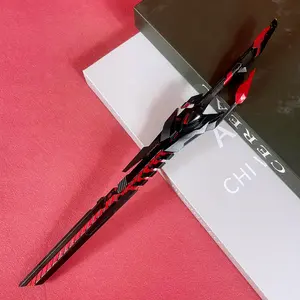 11.6inch Metal Katana Keychain, Stylish Keychain, Steel Sword Key Black Blade Unsharpened Ninja Knife Samurai Sabre Anime Cosplay Accessories Prop Japanese Katana Sword Keychain Gift