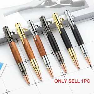 1 pc High-End Creative Bolt Action Ballpoint Pen, Ink, Redwood Ebonized, Metal Body, Stress Relief Retractable, Business Gift Pen