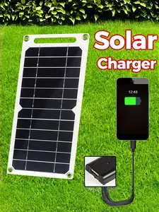 10W/5W Portable Solar Panel Charger, Compact Outdoor Solar Power Bank for Car Travel Camping Hiking Hunting Fishing Emergency Use, Outdoor Solar Devices