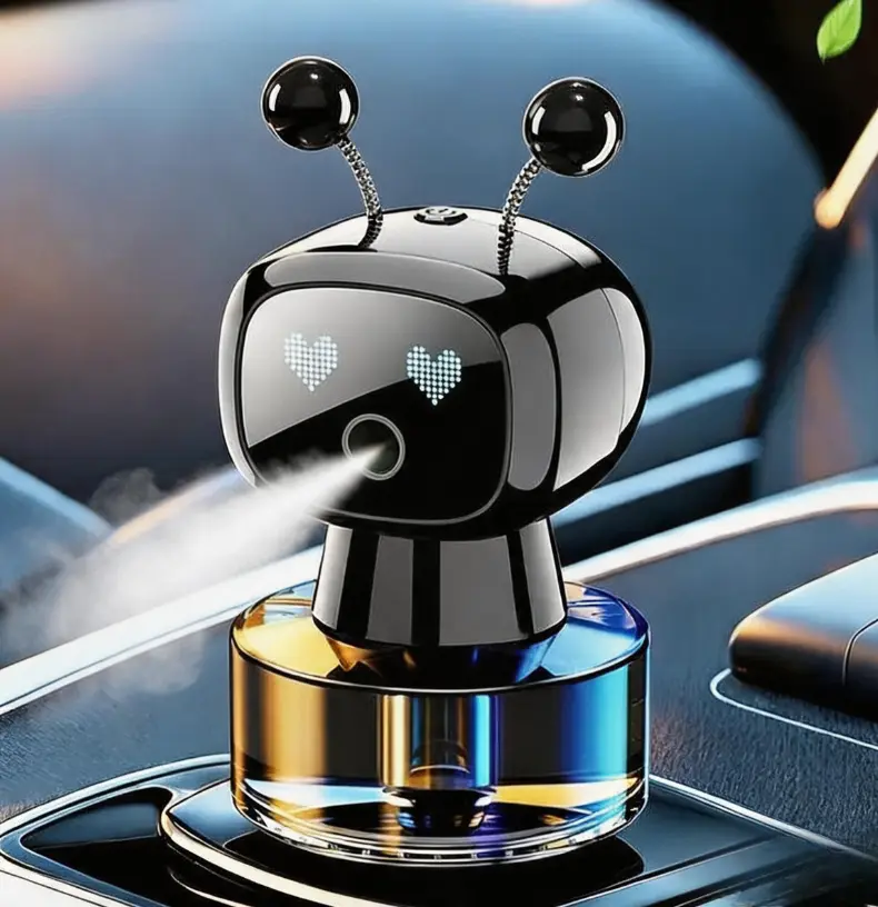 Smart Robot Car Air Freshener, interesting car accessories, automatic induction aromatherapy, 4-speed adjustable, men's and women's gifts High capacity, long-lasting fragrance