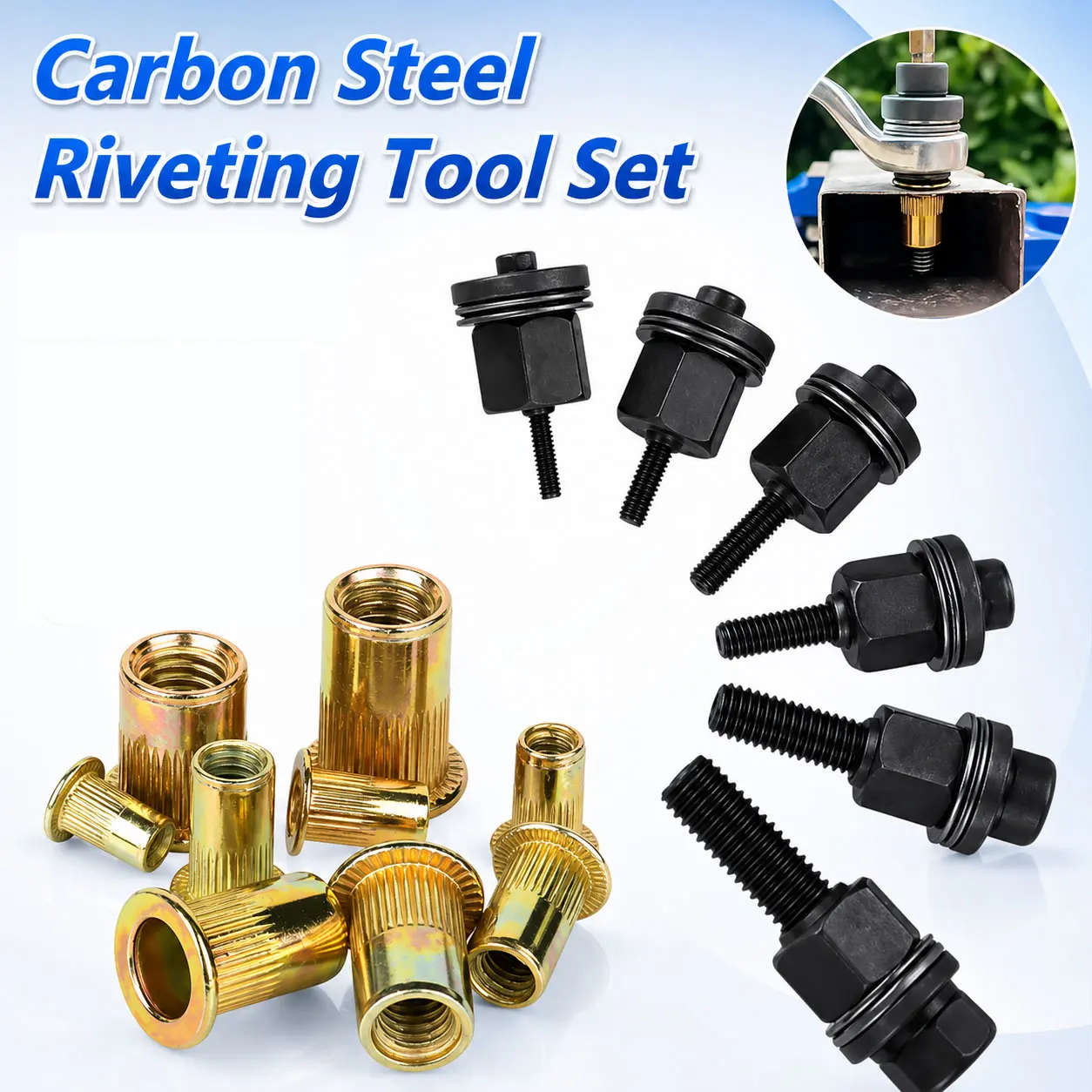 Carbon steel rivet nut tool set detail