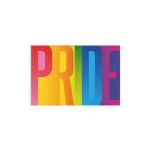 Pride Bright Colorful Rainbow Block Letters Poster LGBTQ LGBTQIA Social Justice Activist Protest Wall Art Home Decor Indoor/Outdoor Water Resistant LGBTQIA+ Posters