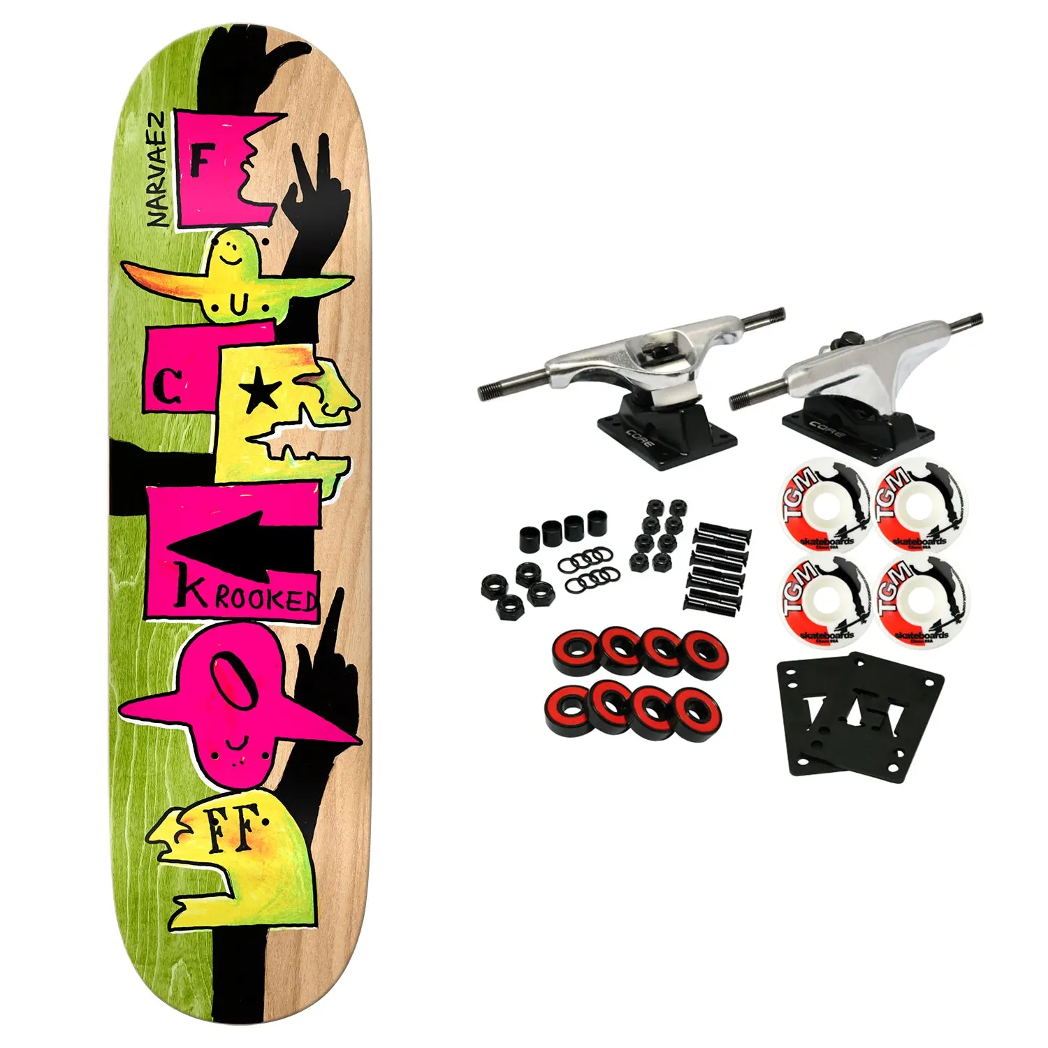 Krooked Skateboard Complete Navarez F Off 8.38" x 32.25"