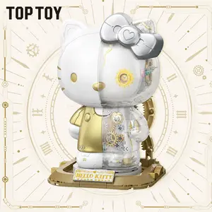 TOPTOY  Hello Kitty Platinum Mecha-style Building Block Figure. Premium large size design with unique semi-mechanical details. Fun to assemble, great display decor. Ideal collectible and lovely gift for Hello Kitty and block toy lovers.