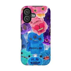 Fuggler Neon Plushcore Phone Case | Weirdcore Cute Monster Phone Cover | Colorful Stuffed Toy Design | Cover for IPhone 17 16 15 14 13 12 SE Max Pro Samsung galaxy A04
