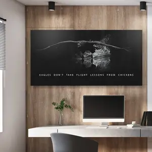 Soar to Success: Inspirational Eagle Flight Print Office Decor, Digital Art Motivation, Bald Bird Wall Poster, American Eagle Sign