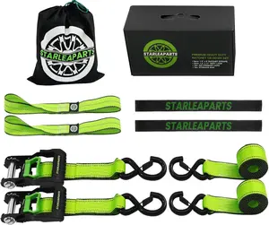 2-Pack 1.5'' x 8'' E-Track Ratchet Straps, 5,250lbs Max Break Strength