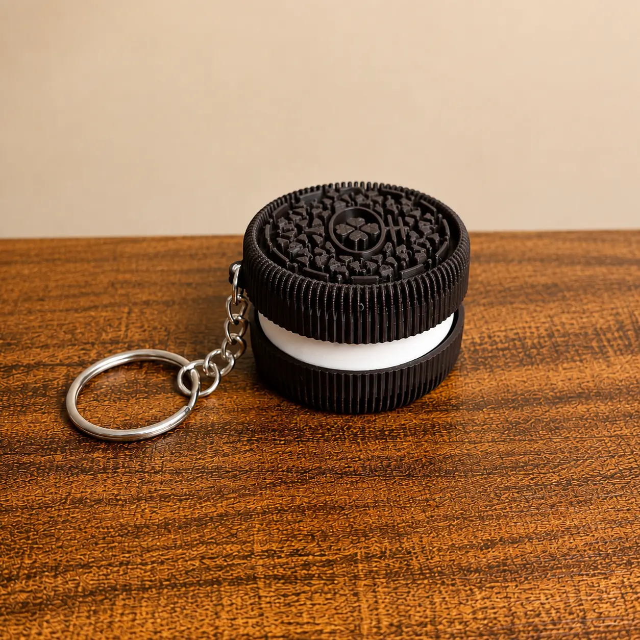 Cookies & Cream Cookie Shape Clicker Fidget Toy - 3D Printed Unisex Fidget Aid for 6+ Years, Food-Shaped Stress & Anxiety Relief Toy by Sohochic