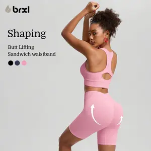 BRXL【Discount for live】Seamless Workout Shorts for Women Multiple Inseam Lengths 2.5 3.6 4.5 Inch Invisible Tummy Control Breathable Quick Dry Lycra Nylon Spandex for Yoga Gym Running Spring Summer-brxl-1