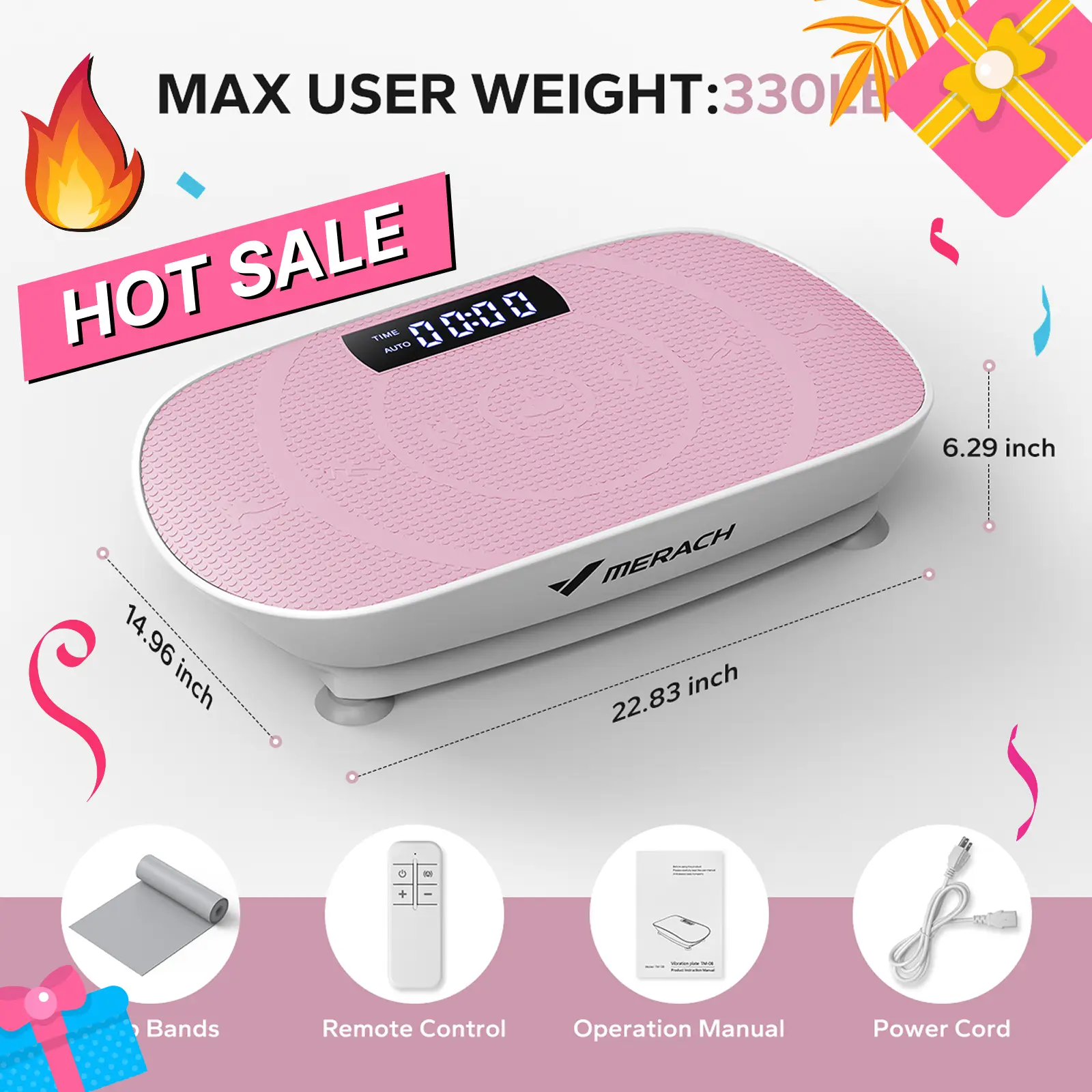 【Live Link only】MERACH Vibration Plate Exercise Machine Lymphatic Drainage Machine Vibrations for Women