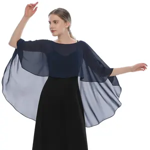 Women's SolidColor Semi Sheer Cape Shawl, Lightweight Breathable Sun Protection Cover Up, Elegant Daily Wear Accessory, Stylish Casual Outer Blouse for Women And Girls Daily Outdoor Matching,summervibes
