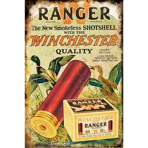 Metal Winchester Duck Hunting Sign Vintage, Rusty Antique Look Shot Shells Wall Art aromatherapy kit flip straw tightener clip engraved decor full mask cosplay party festival lavish room soap scent quick drying bathroom rug light weight stainless steel po