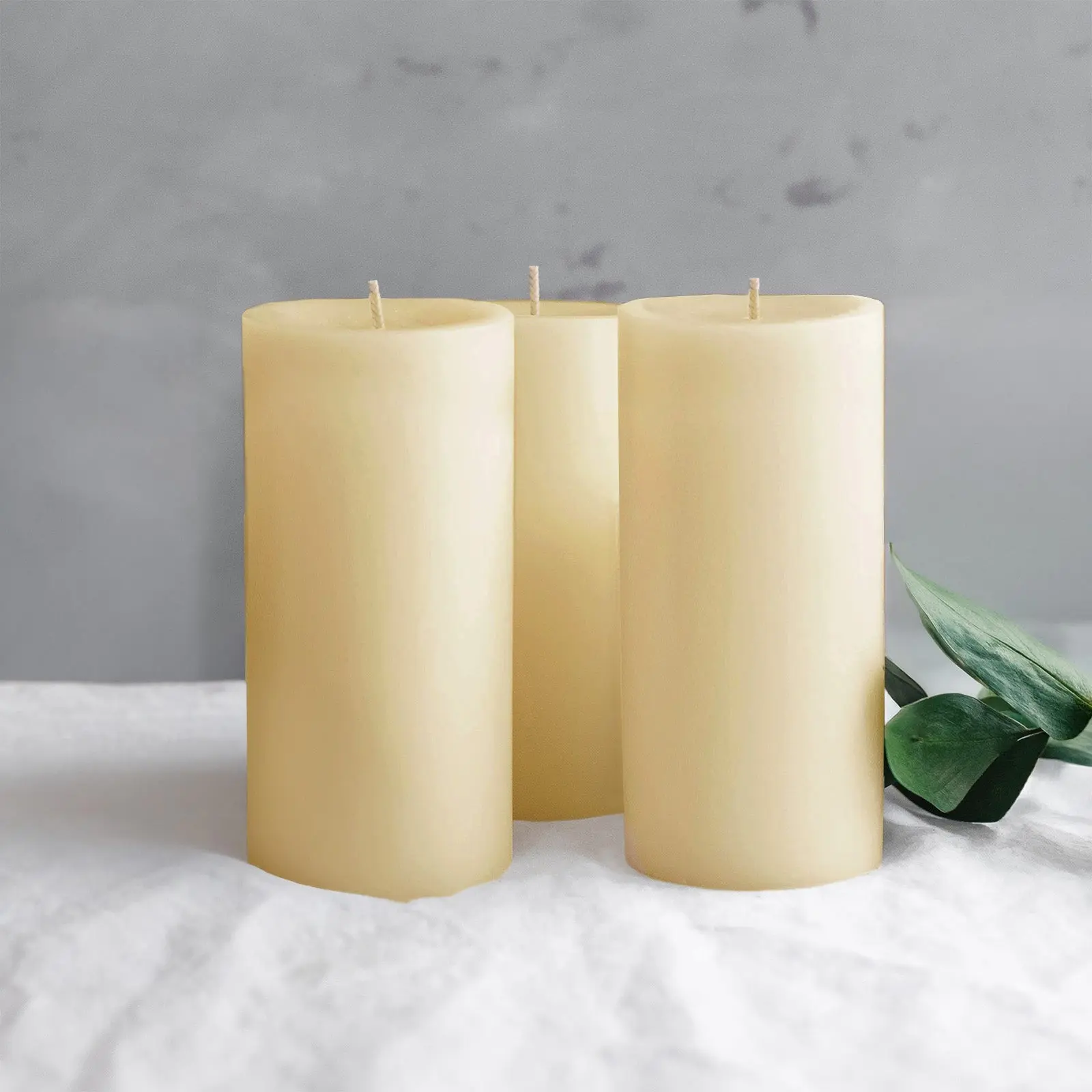 Ivory Cylinder Pillar Candles 6-Pack - Dripless 3"x6" Paraffin Wax, Smokeless Cotton Wicks, 60-Hour Clean Burn for Home Decor, Wedding Centerpieces