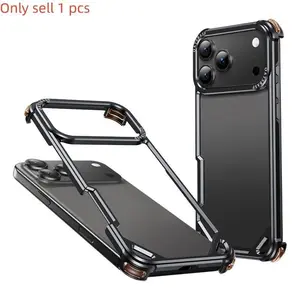 New Minimalist Phone Case for iPhone 17 Pro Max, 17 Pro, 17 Air, Ultra-Thin Metal Back Frame, Lightweight Cooling Shell