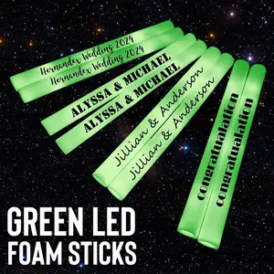 Green LED Foam Sticks