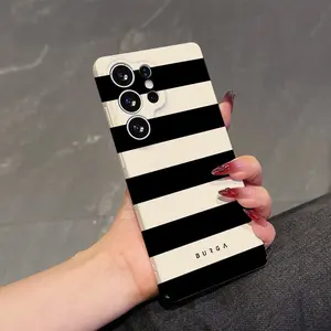 Fashion Stripeds Phone Case for Samsung Galaxy S25 S24 S23 S22 S21 Fe Ultra Plus 4g 5g, Lens Protection Shockproof Hard PC Back Cover, Casing