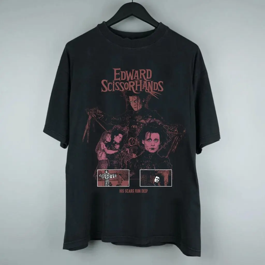 Edward Scissorhands Vintage Gothic Movie Shirt Dark Fantasy Burtoncore Graphic Tee Collection XY300708