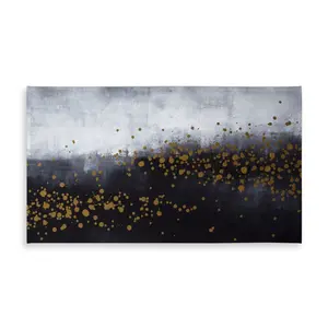 360 Stand Large Gray Tablecloth with Gold Dots - 58x102 in, 2 Shades, Water Resistant, Indoor/Outdoor, Model C1TCLRGESM04UC, Two Shades