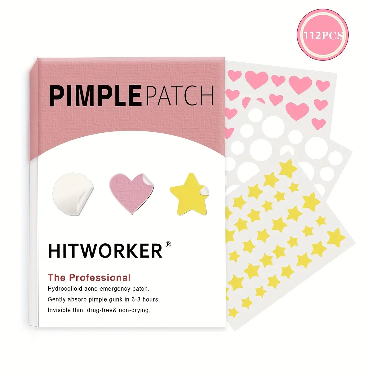Acne Patches for Face,3 shapes 112 Counts Plmple Patches, Hydrocolloid Spot Stickers for Covering Zits, Blemishes, and Breakouts, Suitable for All Skin Types breakout  patch  kit