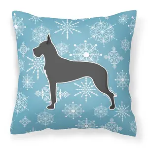 212 MAIN Winter Snowflake Great Dane Polyester Home Decorative Cushion - Fade-Resistant, Whimsical, Soft Indoor/Outdoor Textile Soft Furnishing