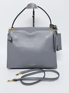 Pre-owned Valentino Leather Shoulder Bags Valentino Garavani Gray Top Handle Shoulder Bag YMVL11