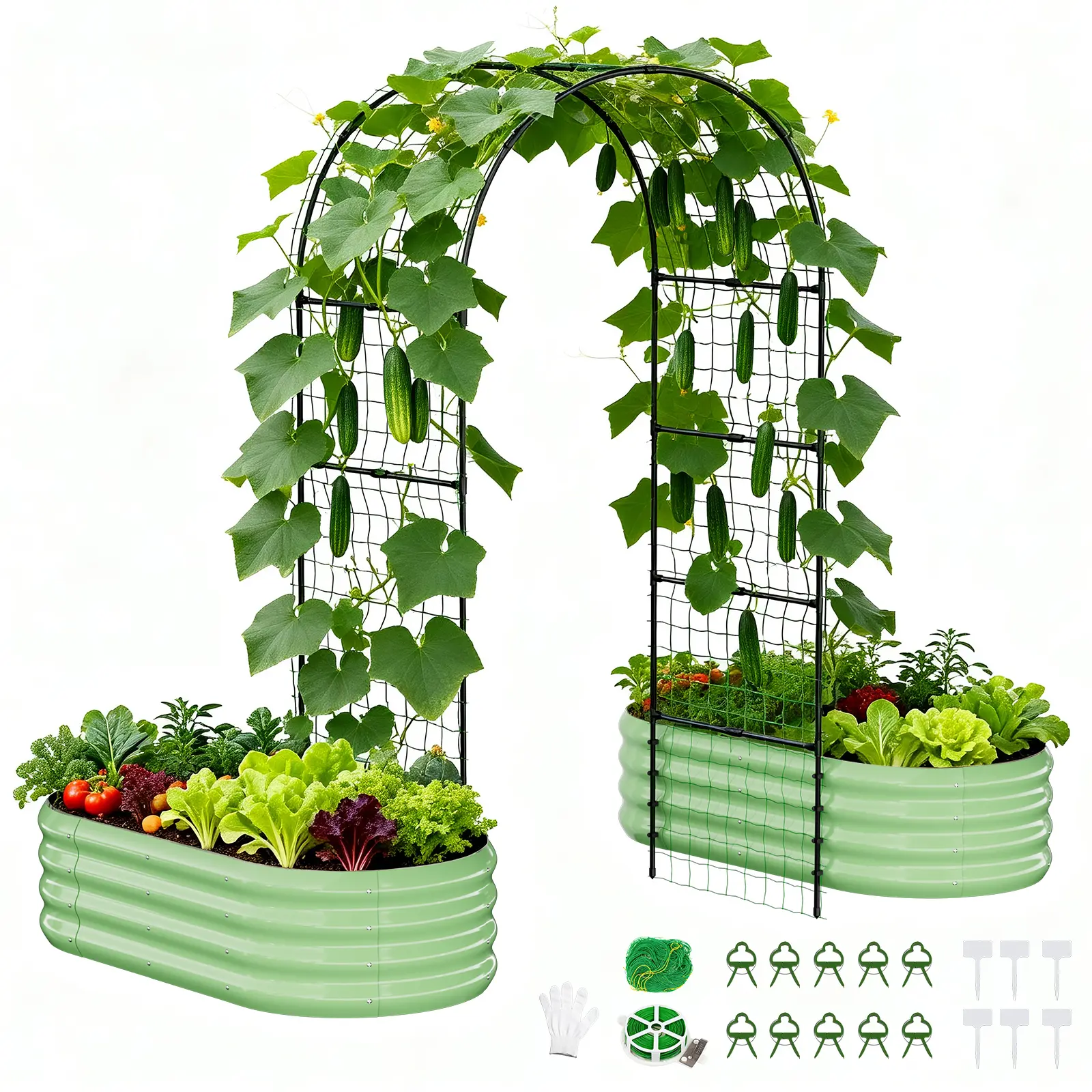 47"L × 87"H Green - Curved