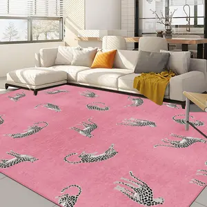 Leopard Pattern Rug, 1 Count Non-slip Soft Floor Mat, Decorative Carpet for Home Living Room Bedroom, Room Decor, Home Decor