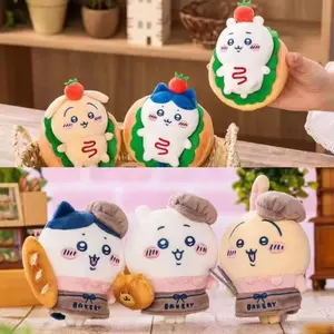 Chiikawa Bakery Series Plush Keychain Sandwich Hotdog Hachiware Usagi Characters Cute Soft Toy Bag Pendant Collectible Gift