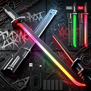 31.5" Cyberpunk Samurai LED RGB Light Katana Toy, Durable Collectible Hobby Prop with High Playability, Ideal Cosplay, Rave & Festival Accessory, Cute Easter Novelty Gift for Teens Adults, US In Stock, Toys & Hobbies Category