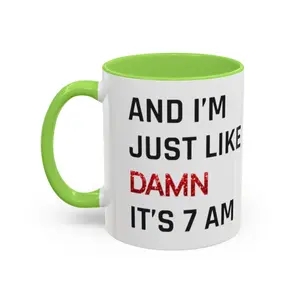 Damn Its 7 AM Funny Coffee Mug Relatable Sarcastic Cup for Early Risers or Not Perfect Gag Gift for Coworkers Students and Night Owls Durable Ceramic Coffee Cup Morning Routine Birthday Present