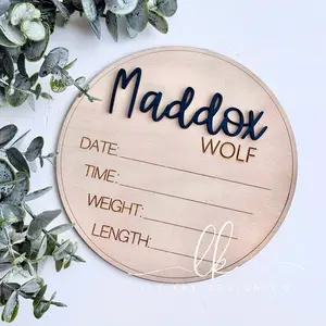 Personalized Baby Announcement Sign | Hospital Welcome Sign | Baby Stats Display