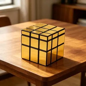Gold 3x3 Speed Magic Cube, Sturdy Puzzle Cube with Smooth Rotation, Educational Brain Teaser Toy, Ideal Gift for Kids & Adults