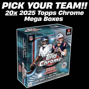 [20 Boxes] B3 2025 Topps Chrome Mega Boxes - Pick Your TEAM Break - Sports Football Trading Card Collectibles