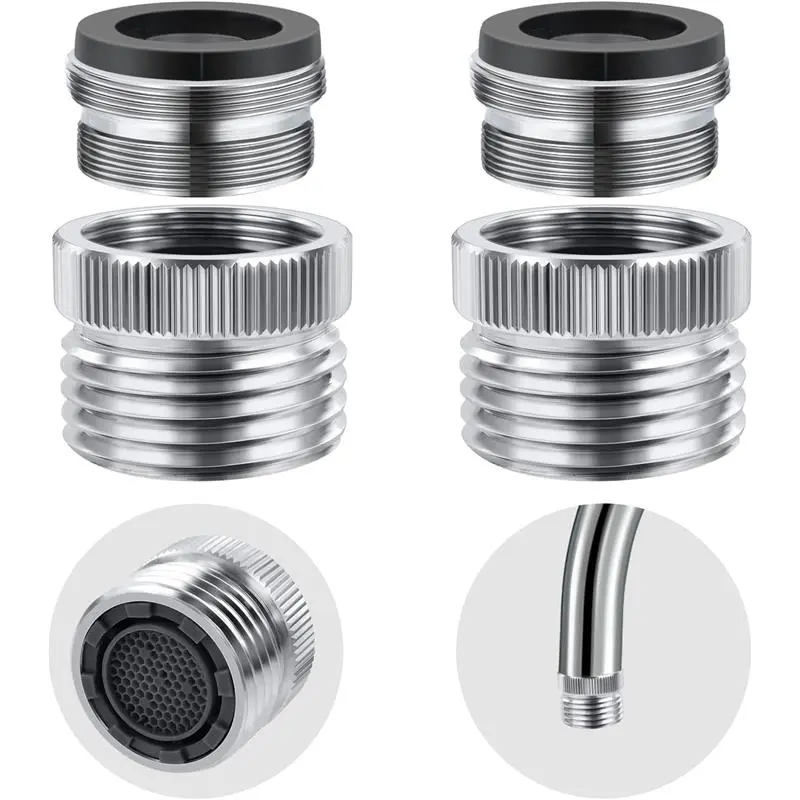 2 Pack Faucet to Hose Adapter with Aerator, Sink to Garden Hose Adapter, Faucet Adapter to Garden Hose for Kitchen and Bathroom, Hose Attachment to Sink, 3/4" GHT Thread Chrome