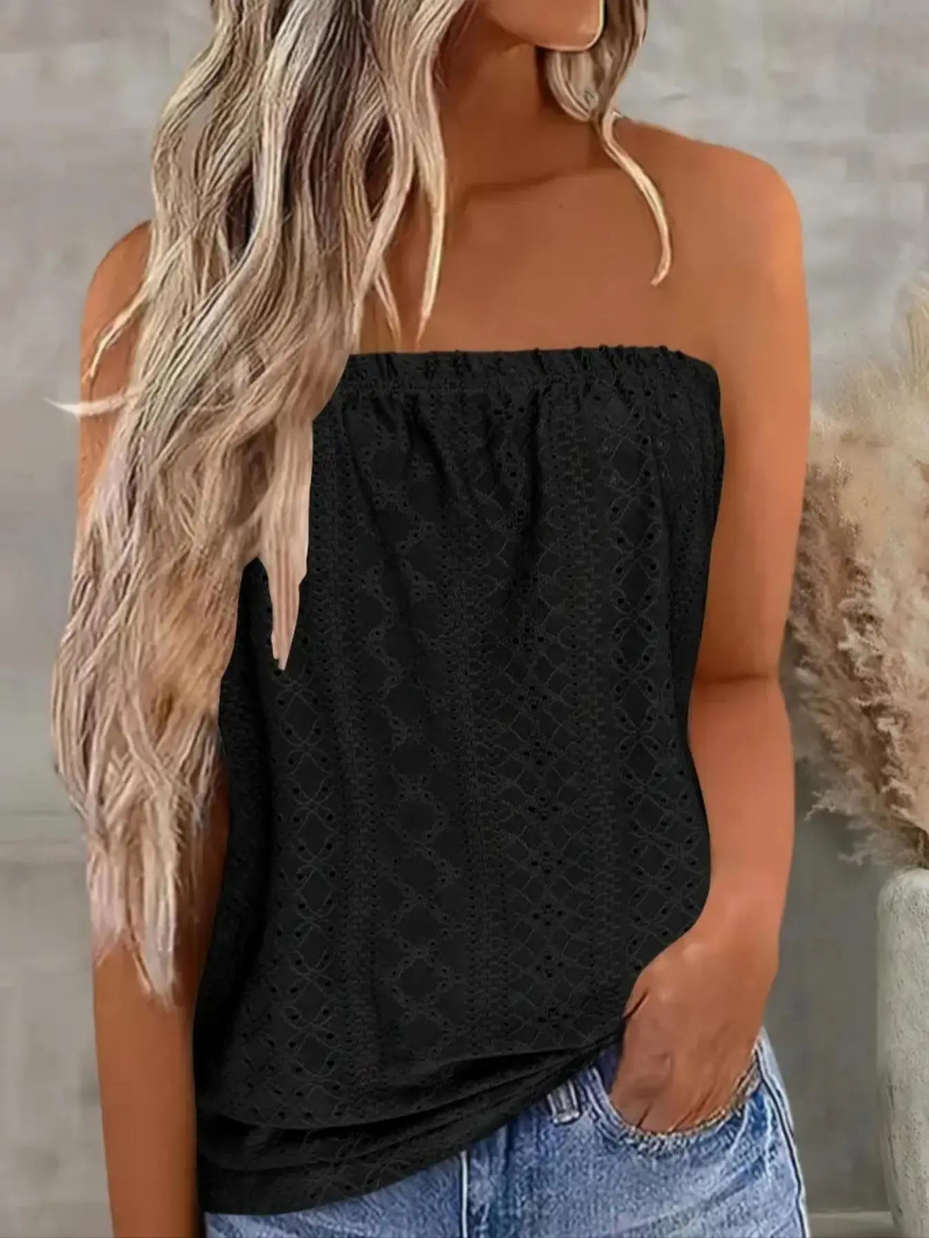 Women's Solid Color Tube Top, Sexy Strapless Top for Spring & Fall, Women's Casual Clothing Women's Solid Color Tube Top, Sexy Strapless Top for Spring & Fall, Women's Casual Clothing