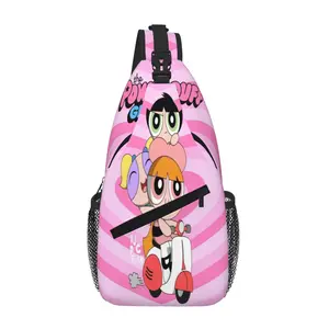 The Powerpuff Girls 3D All-Over Print Chest Bag - Stylish Aesthetic Fanny Pack, Functional for Commuting, Shopping, and Travel, Thoughtful Gift for Friends, Kids, and Anime Lovers