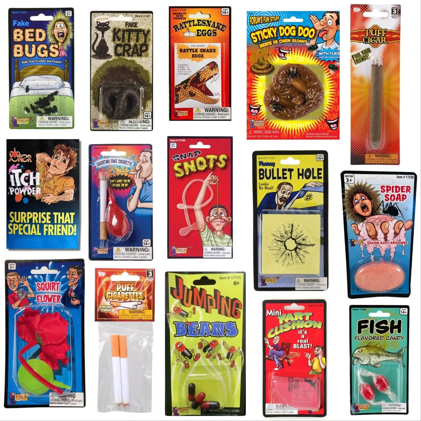 🎭 ULTIMATE 15-Piece Gag, Joke & Prank Set – Stink Bombs, Farts, Snots & More!