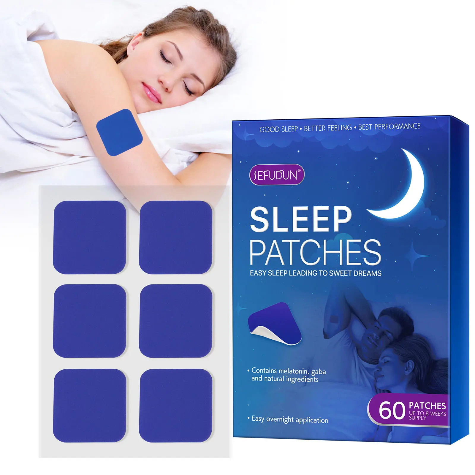 Sefudun Sleep Aid Patch Original for Adults - Extra Strength Relax & Wake Up Refresh with Lavender, Hops, Melatonin, and Valerian Root Healthcare Fitness