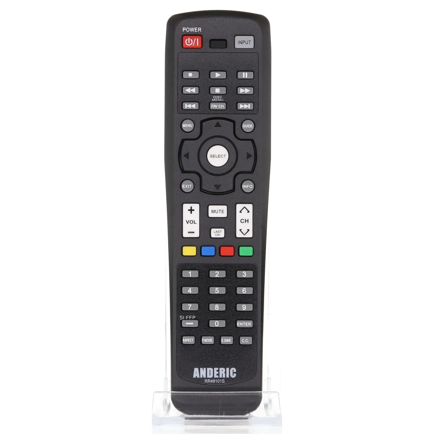 Anderic RR49101S Replacement TV Remote Control for Hitachi CLU-49101S, CLU-4984S, and Others