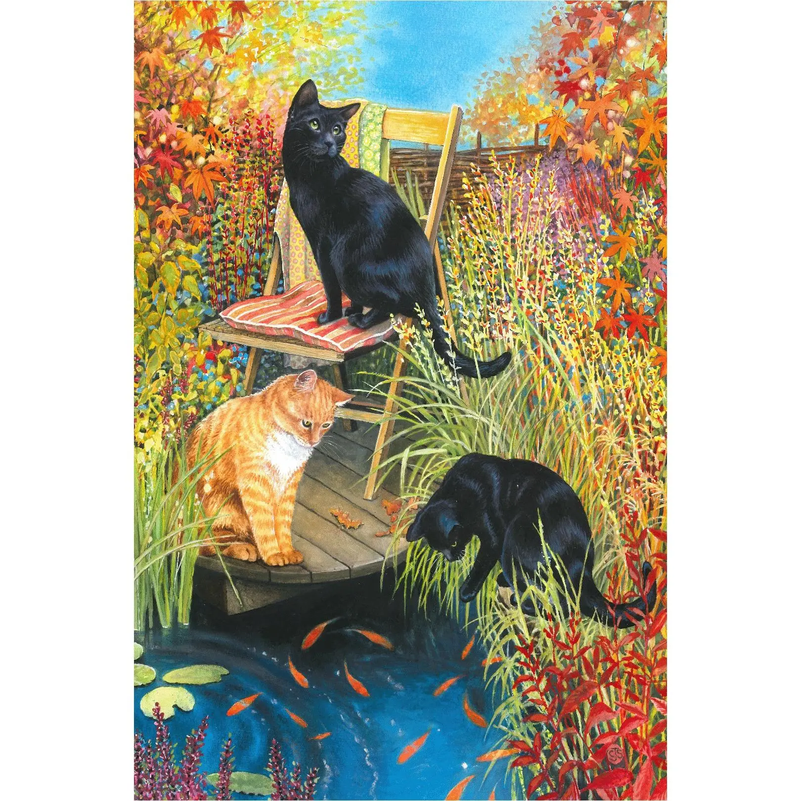 Pond Cats (57 Piece Mini Wooden Jigsaw Puzzle)